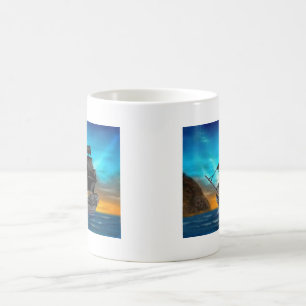 PIRATEN-SCHIFF AM SONNENUNTERGANG KAFFEETASSE