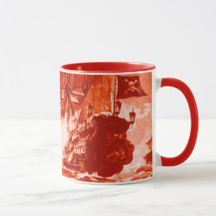 PIRATEN SCHIFF BATTLE IN ROT  TASSE