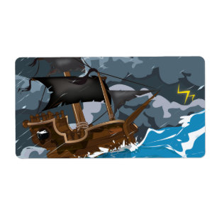 Piraten Schiff im Sturm