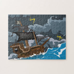 Piraten Schiff im Sturm