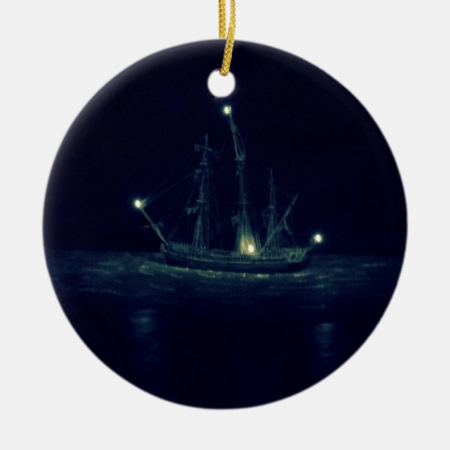 Piraten-Schiff Keramik Ornament (Vorne)