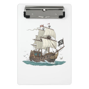 Piraten Schiff Mini Klemmbrett