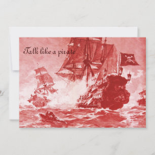 PIRATEN SCHIFF SCHLACHT / ANTIK PIRATEN SCHATZKART ANKÜNDIGUNG