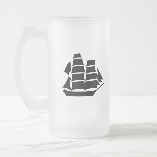 Piraten-Schiff. Segeln-Schiff Mattglas Bierglas