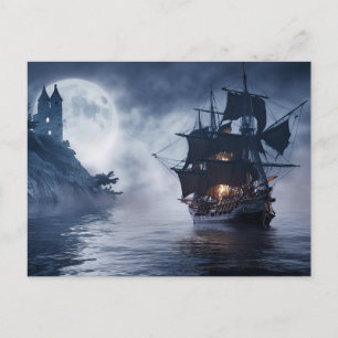 Piraten Schiff und Burg  Postkarte