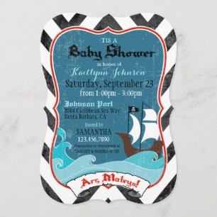 Piraten-Schiff und Ozean-Babyparty-Einladung Einladung