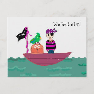 Piraten-Schiff - Wir segeln Postkarte