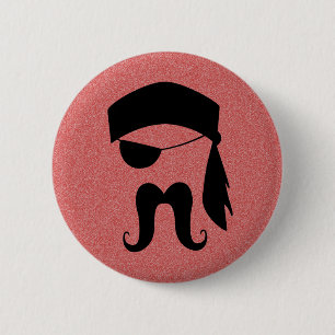 Piraten-Schnurrbart Button
