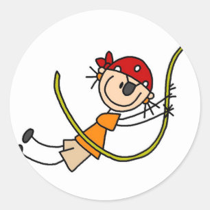 Piraten-schwingaufkleber Runder Aufkleber