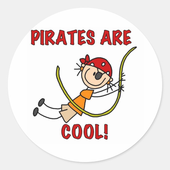 Piraten sind Cool Runder Aufkleber (Vorderseite)