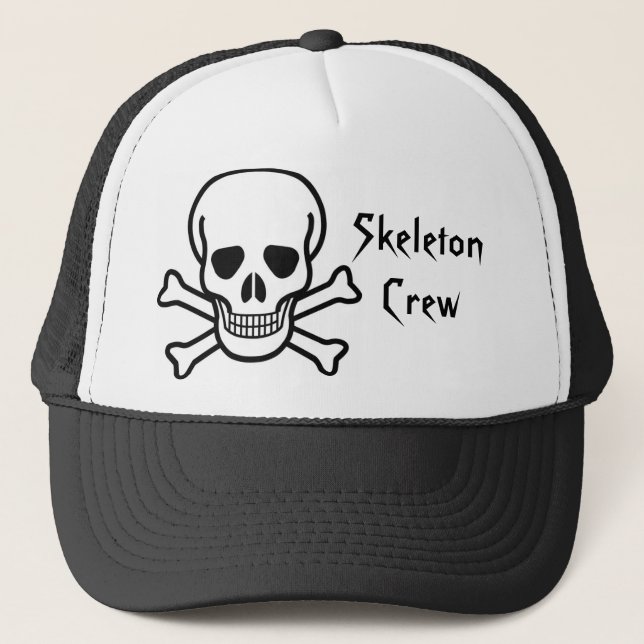Piraten-Skelett-Crew Truckerkappe (Vorderseite)
