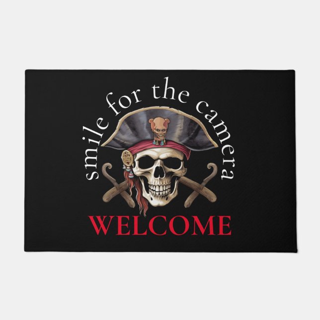 Piraten Skull Zuhause Fußmatte (Vorderseite)