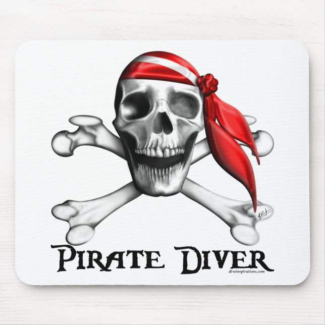 Piraten-Taucher Mousepad (Vorne)