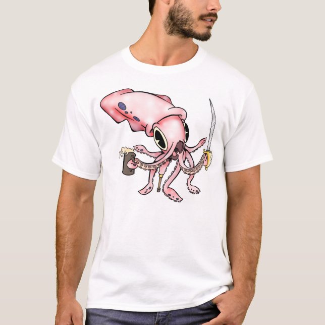 Piraten-Tintenfisch T-Shirt (Vorderseite)