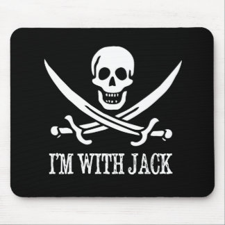 Piraten-Totenkopf mit gekreuzter Knochen-Flagge: Mousepad