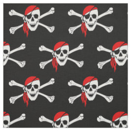 Piraten-Totenkopf mit gekreuzter Knochen Stoff