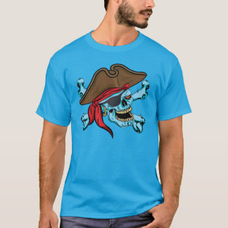 Piraten-Totenkopf mit gekreuzter Knochen T-Shirt
