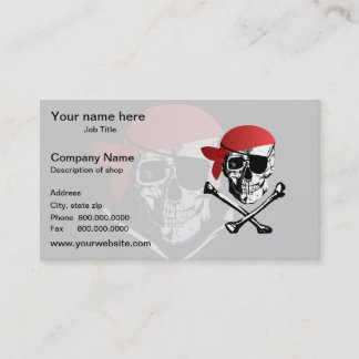Piraten-Totenkopf mit gekreuzter Knochen Visitenkarte