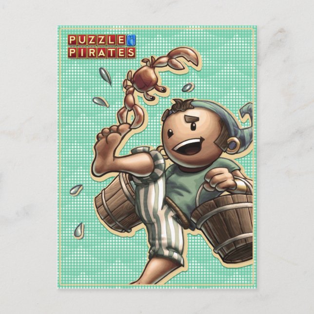 Piraten und Crab Postcard Postkarte (Vorderseite)