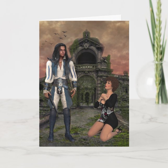 Piraten und Knetfrau Fantasy Grußkarten Karte (Vorderseite)