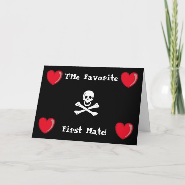 Piraten-Valentinsgruß Feiertagskarte (Vorderseite)