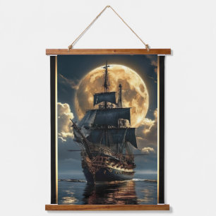 Piraten Wandbehang-Teppich Wandteppich Mit Holzrahmen