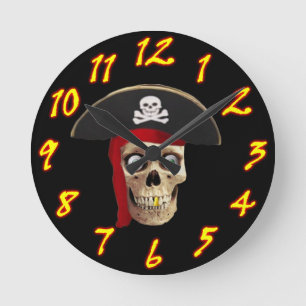 Piraten-Wanduhr-Art 2 Runde Wanduhr