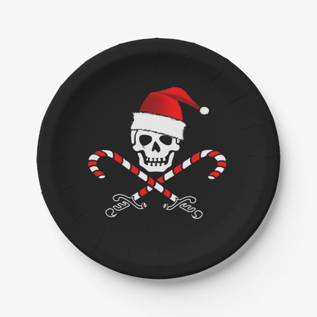 Piraten-WeihnachtsParty-Papierplatte Pappteller (Vorderseite)