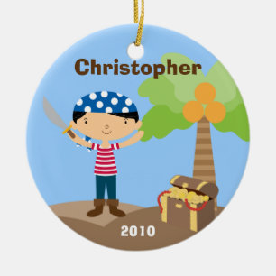 Piraten-Weihnachtsverzierung Keramikornament