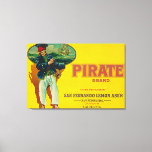 Piraten-Zitrone LabelSan Fernando, CA Leinwanddruck
