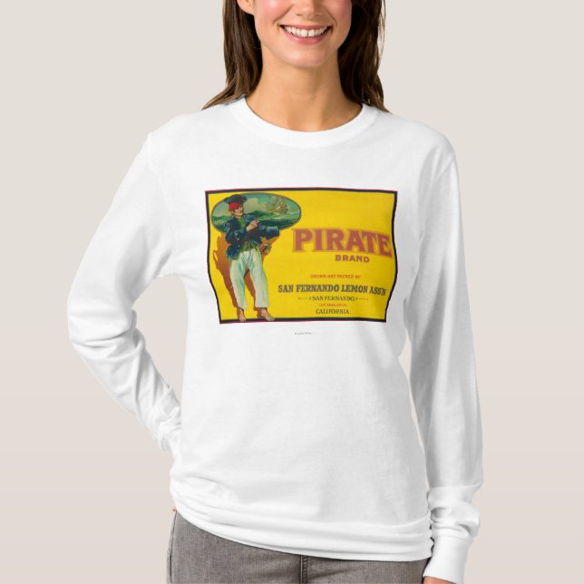 Piraten-Zitrone LabelSan Fernando, CA T-Shirt (Vorderseite)