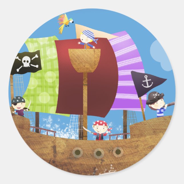 Piratenahoi Geschenke Runder Aufkleber (Vorderseite)