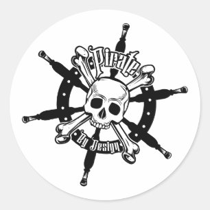 Piratenaufkleber Runder Aufkleber