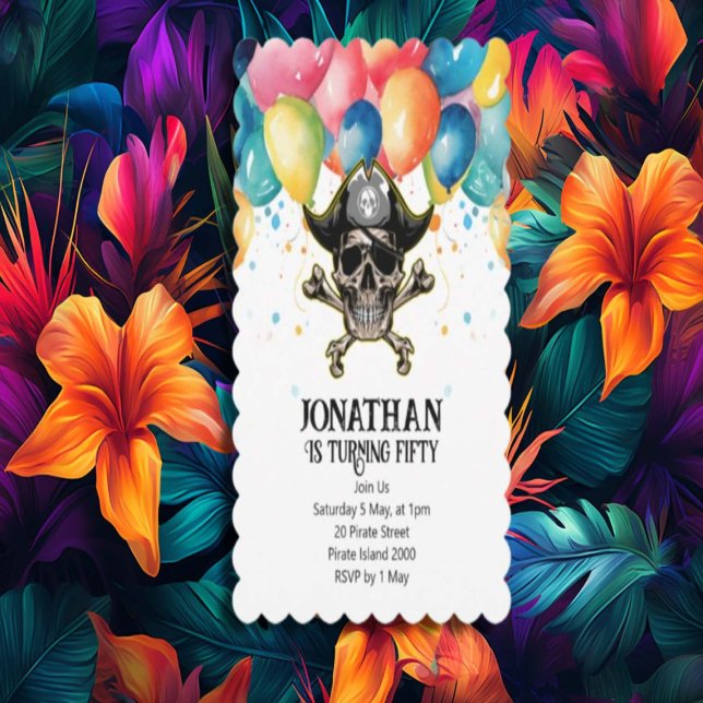 Piratenballons Kinderthema Party Einladung (If you have any questions or need assistance, just let us know. We're here to make sure your party i)