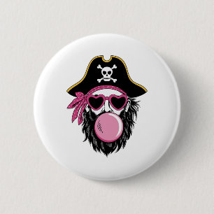 Piratenblase Preppy Pink Mascot Halloween Button