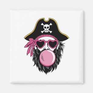 Piratenblase Preppy Pink Mascot Halloween Magnet