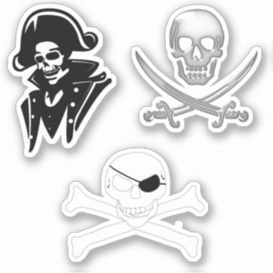 Piratencaptain Jolly Roger Aufkleber