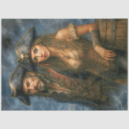 Piratencaptain und Königin | Karibik Nautical Seidenpapier