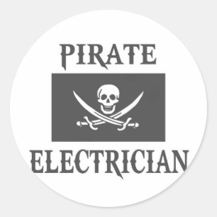 Piratenelektriker Runder Aufkleber