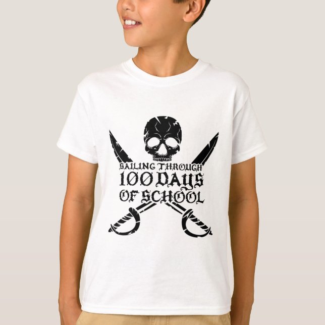 Piratenfahrt durch 100 Tage Schuljunge T-Shirt (Vorderseite)