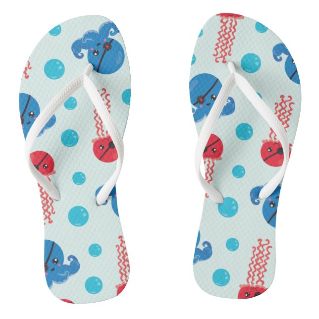 Piratenfisch, Seeteufel, Meerestiere Flip Flops (Fußbett)
