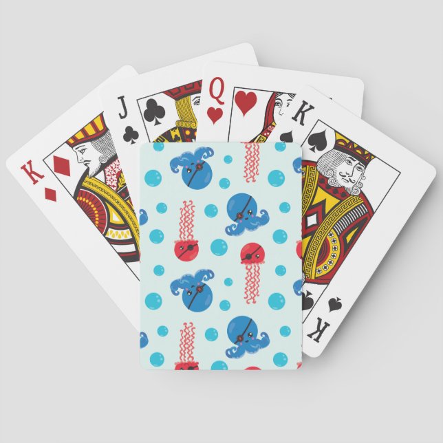 Piratenfisch, Seeteufel, Meerestiere Spielkarten (Rückseite)
