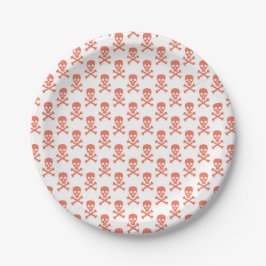 Piratenfisch Silhouette Crossbones Farbenfrohe Kin Pappteller