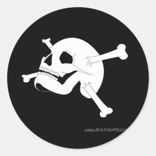 Piratenflagge #2 runder aufkleber