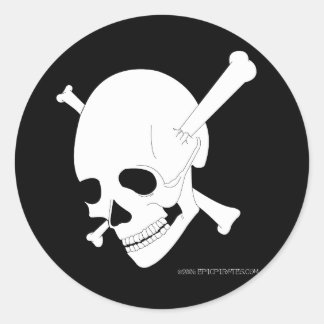 Piratenflagge#3 Runder Aufkleber