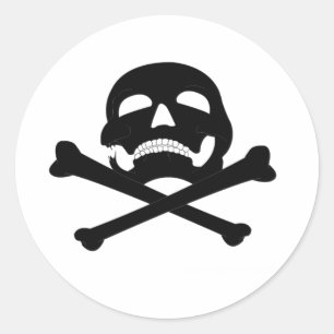 Piratenflagge #4 runder aufkleber