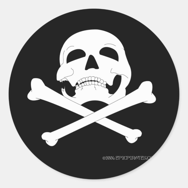 Piratenflagge #4 runder aufkleber (Vorderseite)