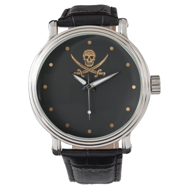 Piratenflagge Armbanduhr (Vorderseite)