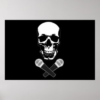 Piratenflagge auf dem Mic Poster