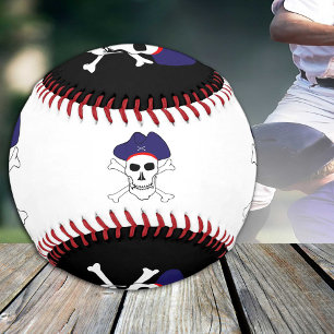 Piratenflagge & Captain Jack / Piratensport White Baseball
